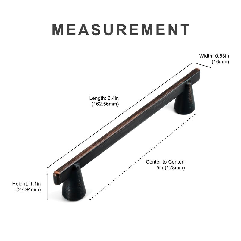 Hestia Hardware 10 Pack 5 Inch Cone Shape Modern Cabinet Bar Pull image number 2