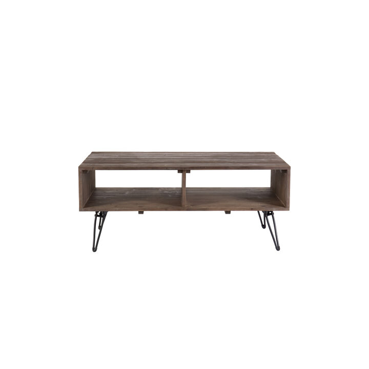 Streamdale Rustic Foldable Cocktail Table, Metal Legs