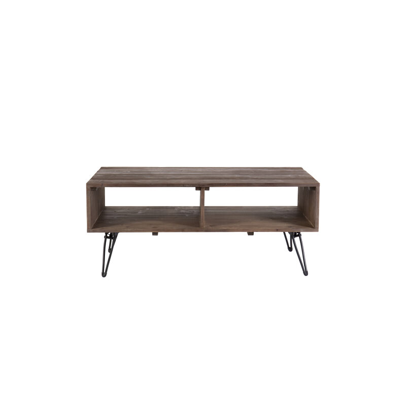 Streamdale Rustic Foldable Cocktail Table, Metal Legs image number 0