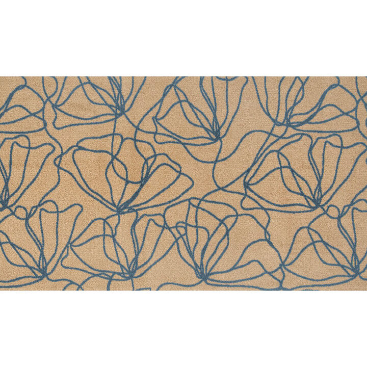 HomeRoots Floral Washable Area Rug With UV Protection