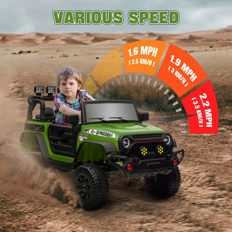 BreeBe 12V Battery Powered Ride on Car, Ride on Truck w/ Remote, 4 Suspension Wheels, Music Horn Lights image number 5