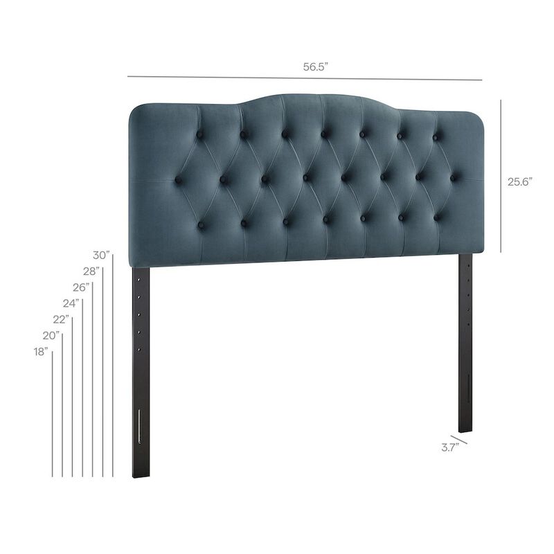 Annabel Stain-Resistant Performance Velvet Full Headboard image number 2