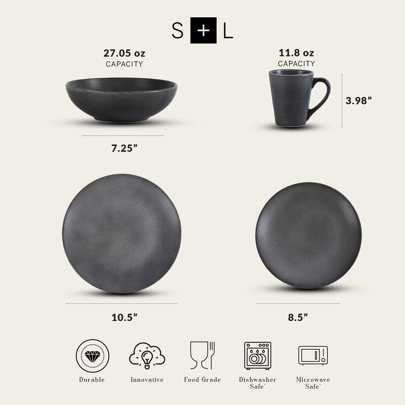 Stone Lain Grao Stoneware 16 Piece Dinnerware Set image number 6