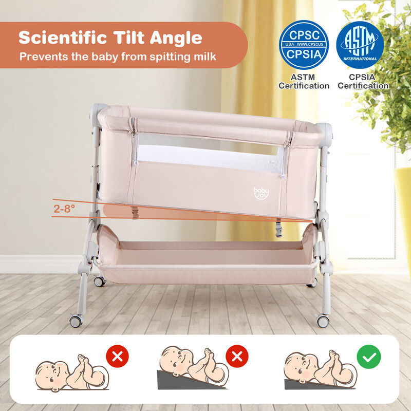 3-in-1 Baby Bassinet with Double-Lock Design and Adjustable Heights image number 6