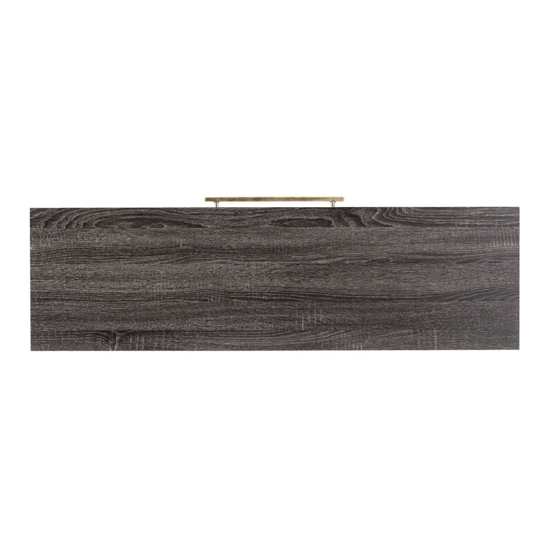 HomeRoots 48" Gray and Gold Wood and Metal Frame Console Table With Drawer image number 4