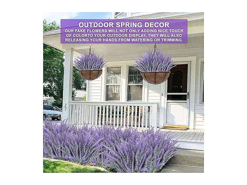 20 Bundles Artificial Lavender Flowers Outdoors Summer Decor UV Resistant No Box image number 3