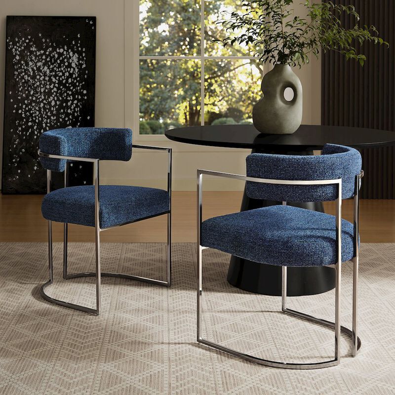 Modway Huron Curved Back Fabric and Metal Dining Accent Chair
