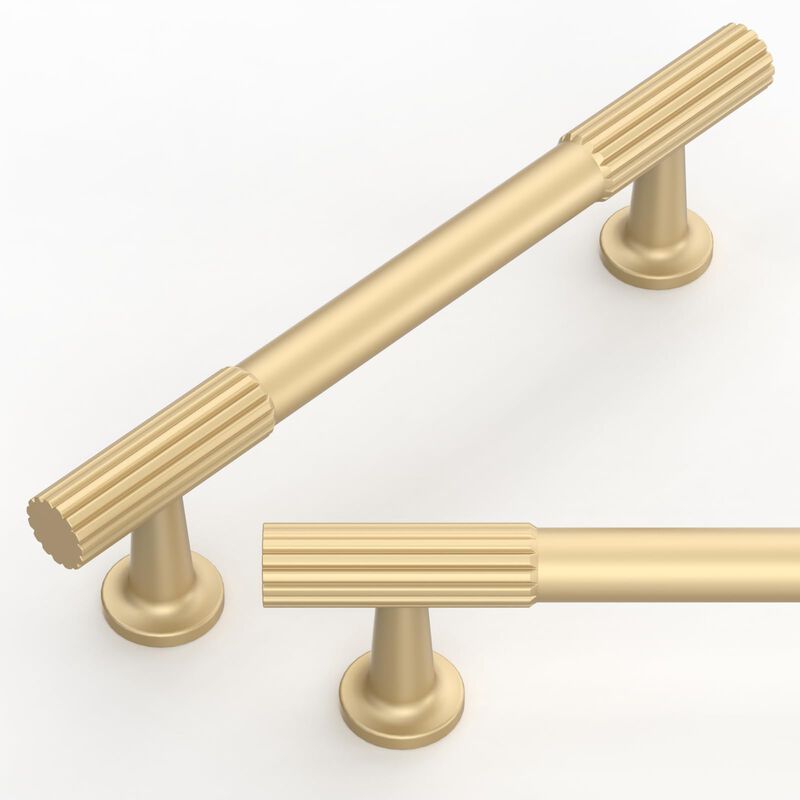 Talentedeco 10 Pack Brushed Gold Cabinet Pulls 3.75 Inch(96mm) Kitchen Cabinet Handles Cabinet Hardware for Drawer Pulls
