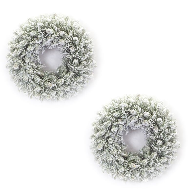 Flocked Candle Ring for Elegant Holiday and Seasonal Home Décor (Set of 2)