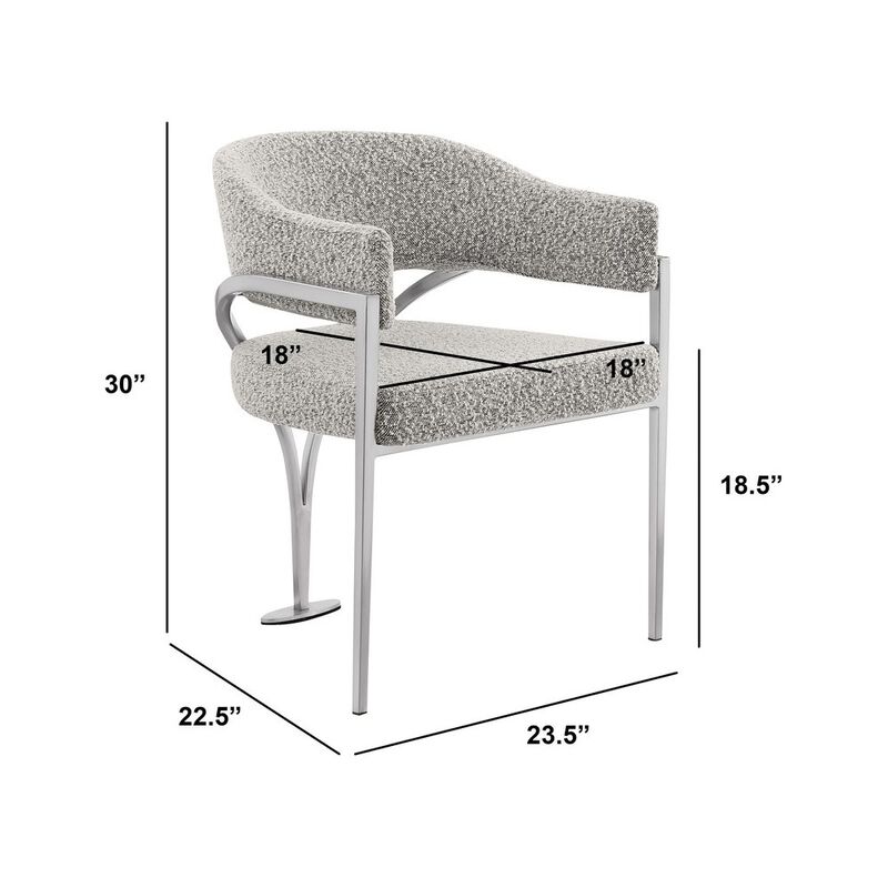 Best Quality Furniture 5Pc Round 48X48 Dining Set With 4 Rich Gray Boucle Chairs