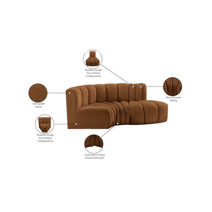 Meridian Furniture Arc Saddle Velvet Modular Sofa
