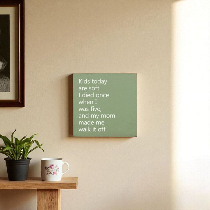 Kids Today Are Soft Funny Vintage Style Wood Sign Wall Decor