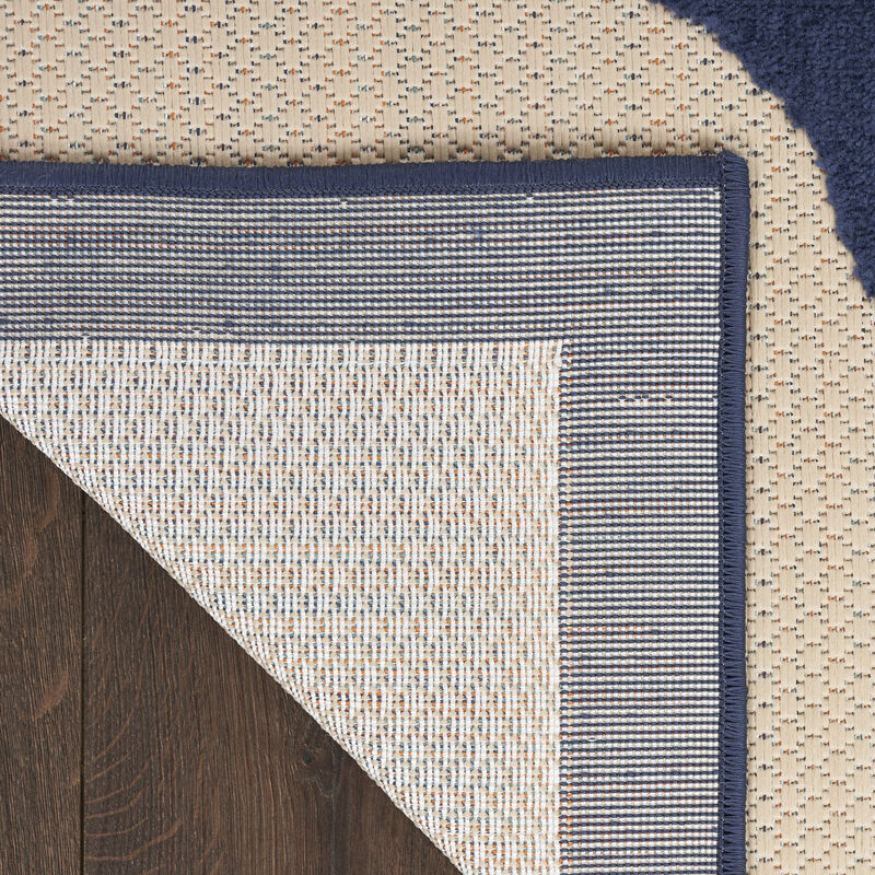 HomeRoots 8' Ivory Blue And Orange Floral Indoor Outdoor Runner Rug image number 5