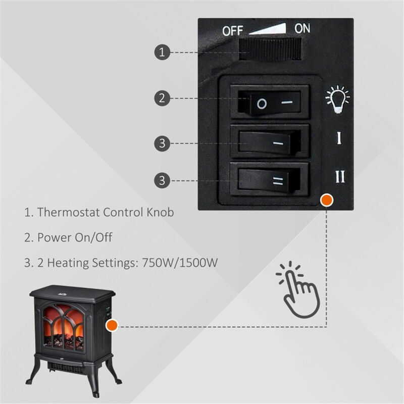 Electric Fireplace Heater Energy-Efficient Indoor Heater with Realistic Flame Effect for Cozy Ambiance image number 5