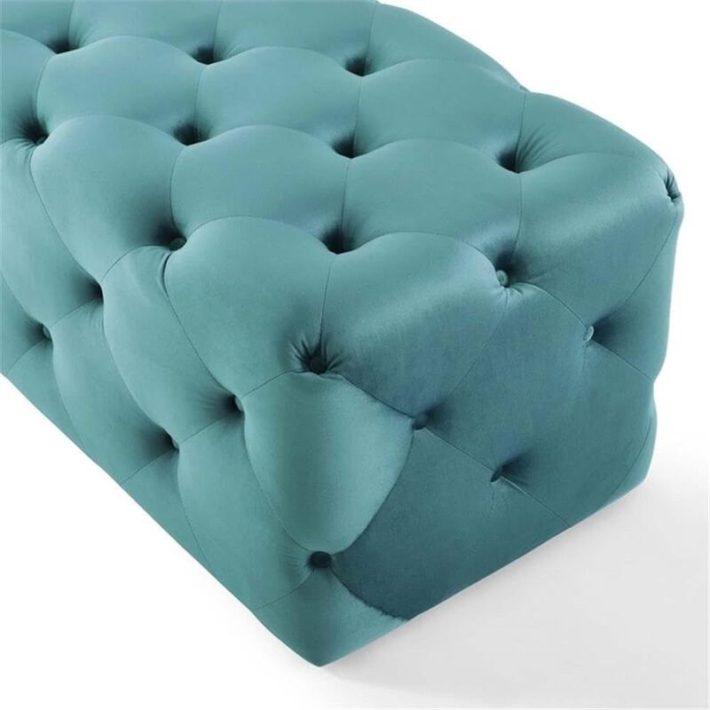 Modway EEI-3770-SEA Anthem 60" Tufted Button Entryway Performance Velvet Bench, Sea Blue image number 5