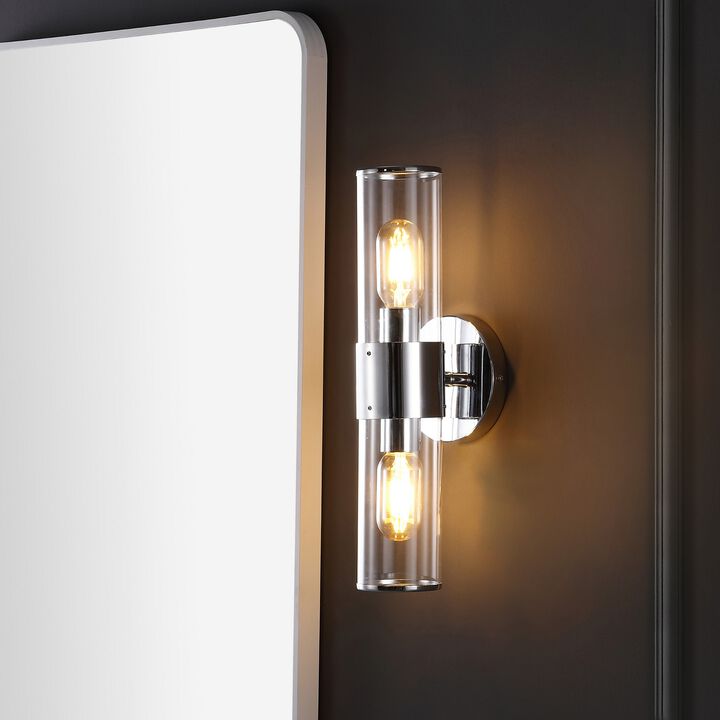 Quinn Mid Century Modern Iron/Acrylic LED Sconce
