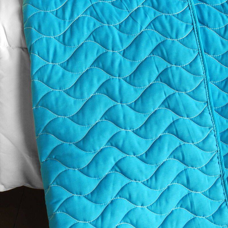 Vermicelli Quilted Geometric Patchwork Quilt Set Queen Size Modern Bedding Set image number 3