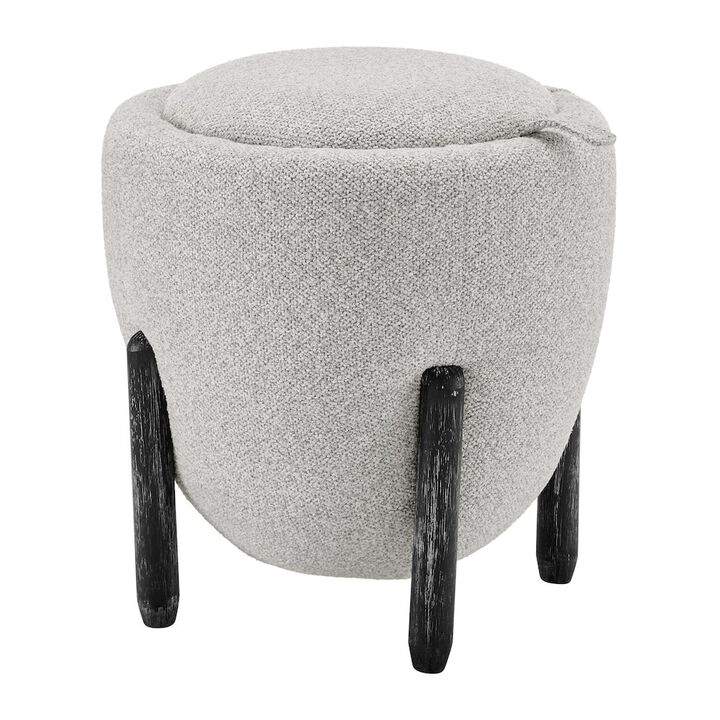 Murphy Fabric Storage Ottoman, Horizon Gray