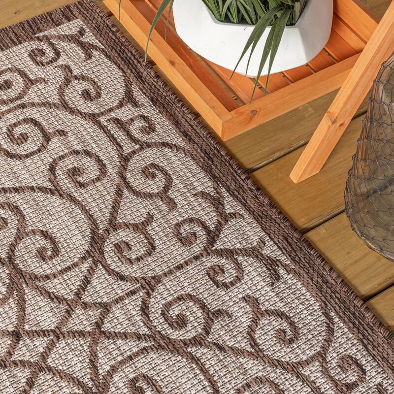 Madrid Vintage Filigree Textured Weave Indoor/Outdoor Area Rug