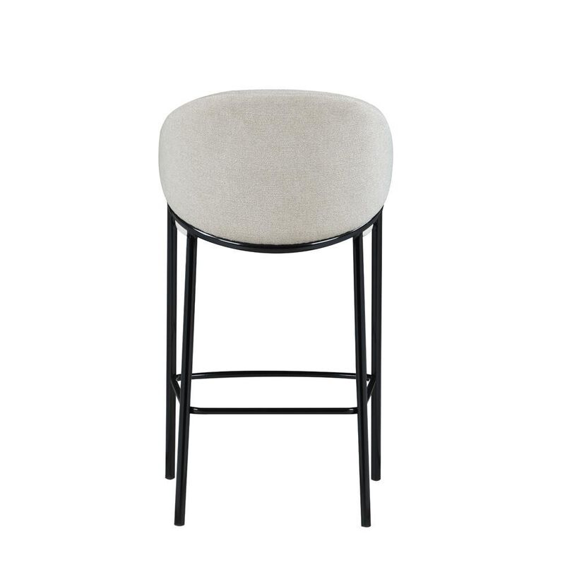Coaster Co. of America Chadwick Sloped Arm Bar Stools Beige and Glossy Black (Set of 2)