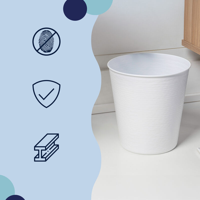 Remi Modern Classic Textured Steel 2-Gallon Wastebasket