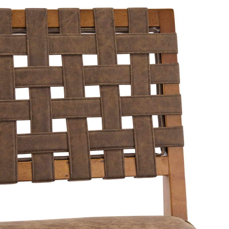 Christopher Knight Home Marc Contemporary Rubberwood and Faux Leather Upholstered Barstools (Set of 2) image number 8