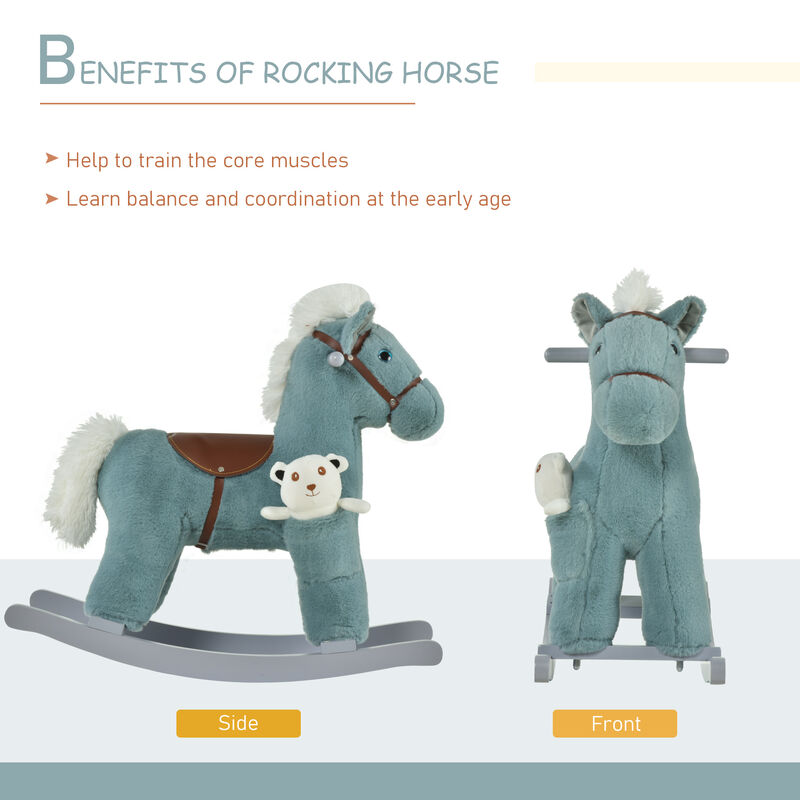 BreeBe Soft Plush Rocking Horse for Toddlers image number 4