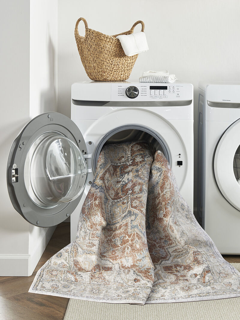 Astra Machine Washable ASW12 Gold/Multicolor 7'10" x 10' Rug