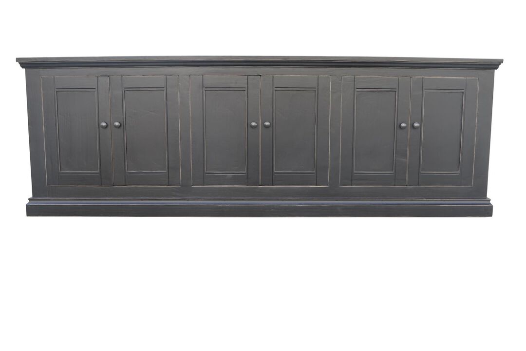 Mimi Black Long 6 Door Cabinet