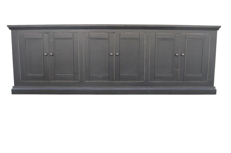 Mimi Black Long 6 Door Cabinet