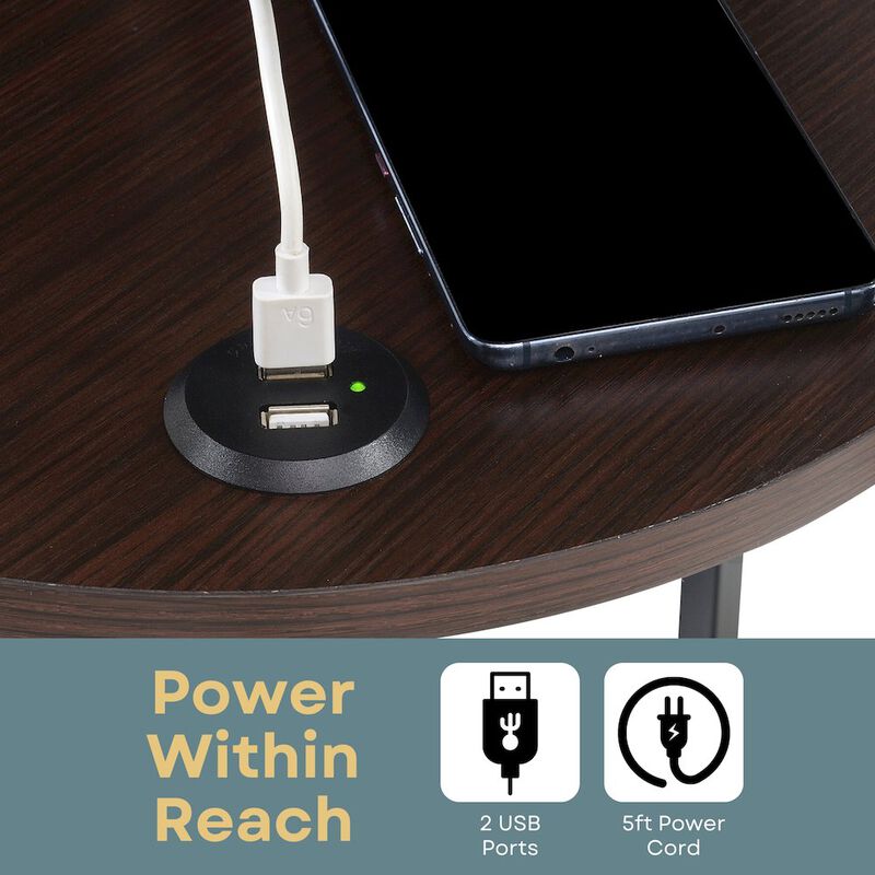 Convenience Concepts Designs2Go Simon 3 Tier End Table with USB Ports