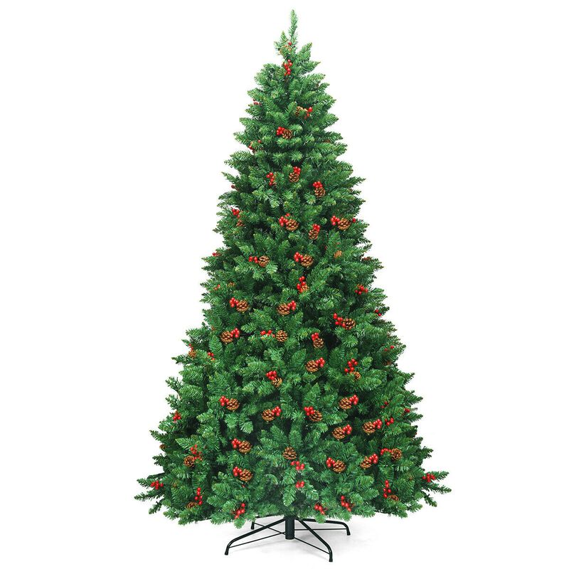 Pre-lit Hinged Christmas Tree with 550 LED Lights for Bright and Effortless Holiday Decor