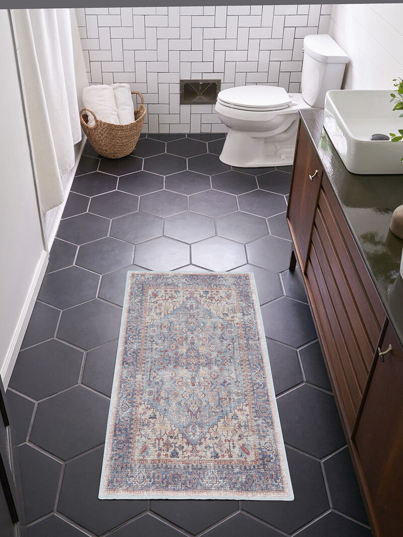 Machine Washable Series 1 SR104 Blue/Multicolor 3' x 5' Rug