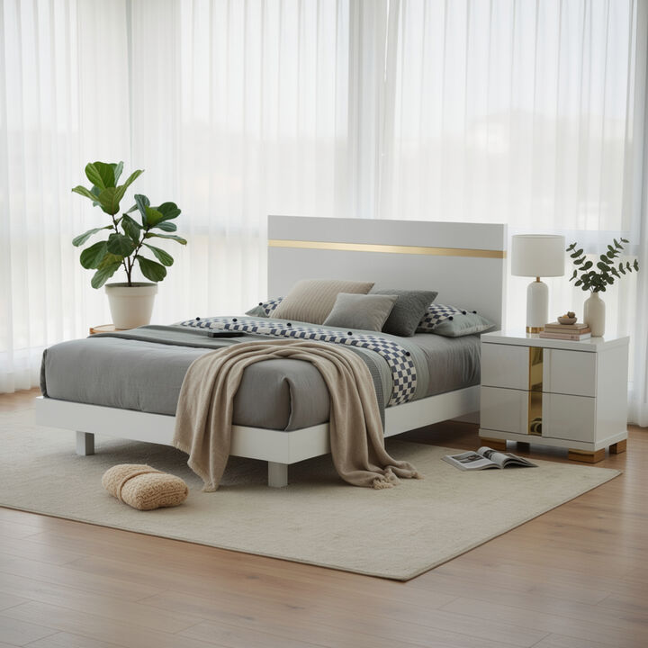 Bedroom Set, Wood, 2 Piece Set with Nightstand