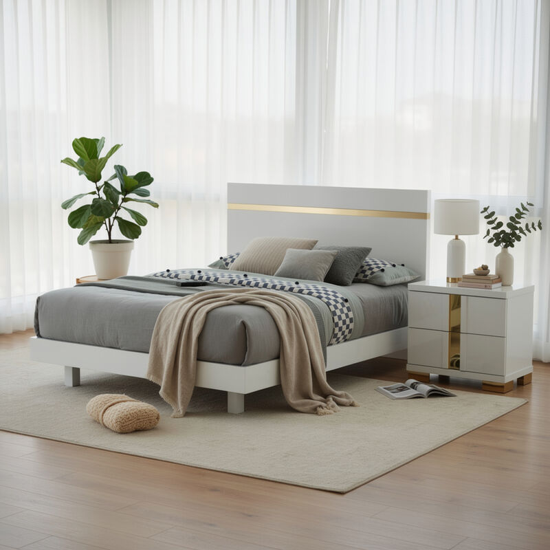 Bedroom Set, Wood, 2 Piece Set with Nightstand image number 1