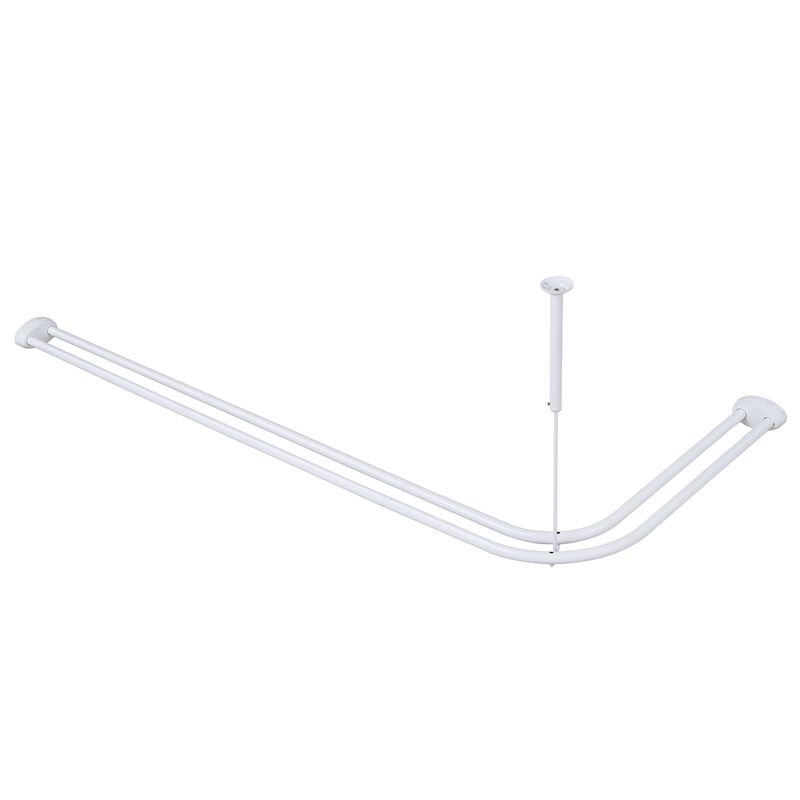 Aluminum Double L Shaped Shower Curtain Rod 72" L x 31.7" W image number 0