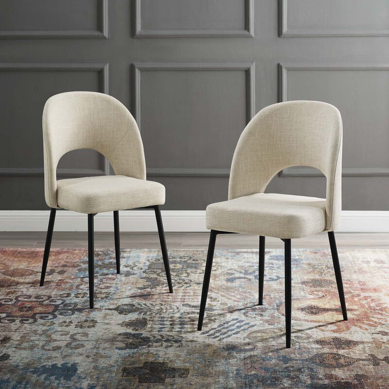 Rouse Dining Side Chair Upholstered Fabric Set of 2-Benzara image number 7
