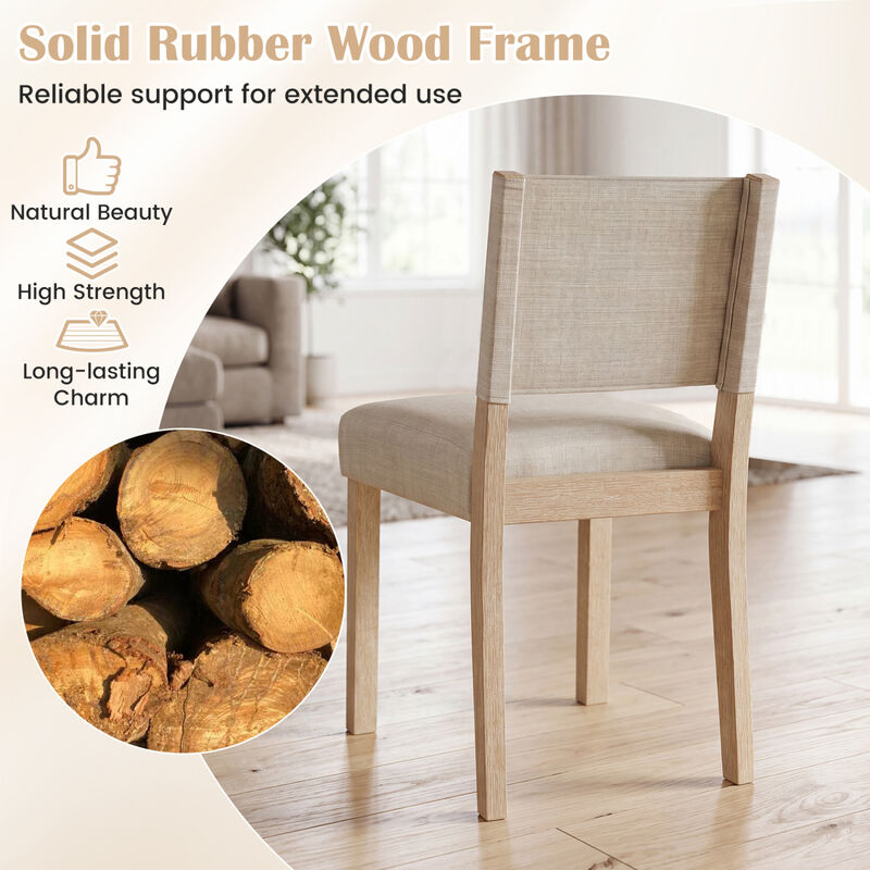Set of 4 Upholstered Dining Chairs with Sturdy Rubber Wood Legs image number 5