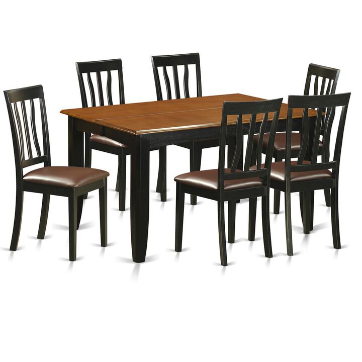 7 PC Dining room set-Dining Table and 6 Wood Dining Chairs