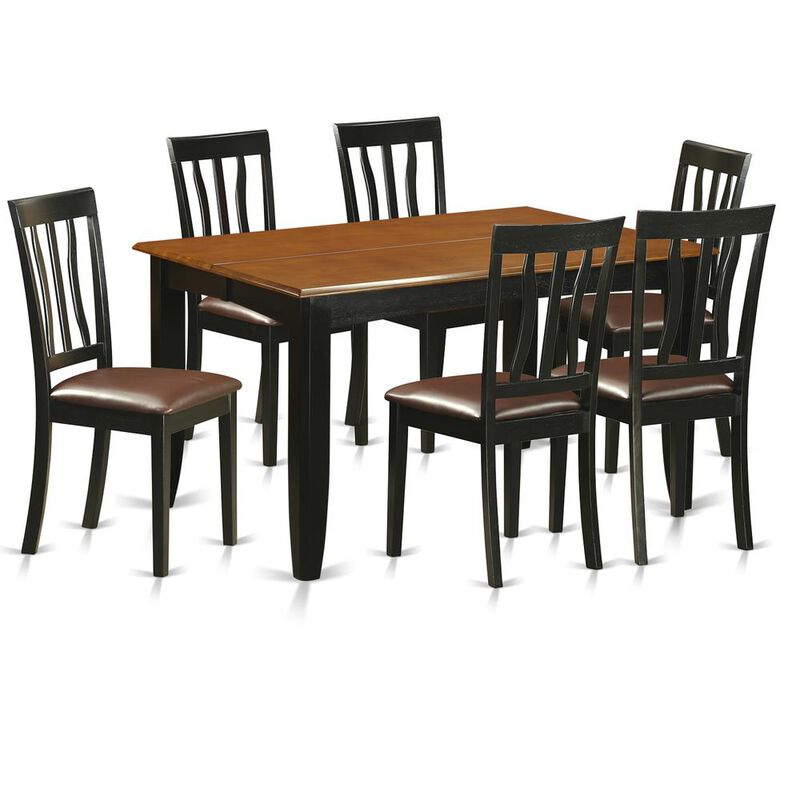 7 PC Dining room set-Dining Table and 6 Wood Dining Chairs