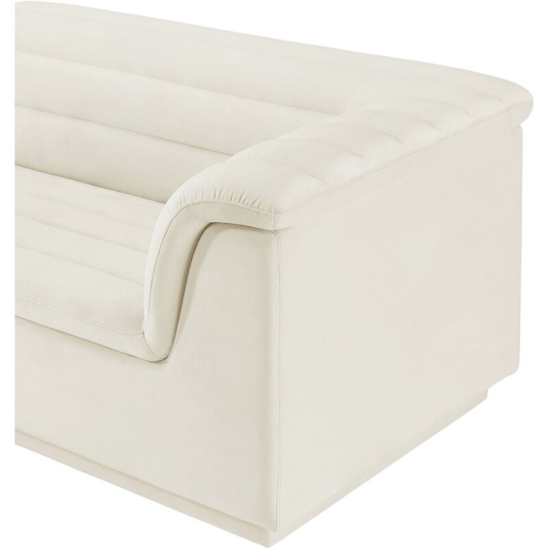 Meridian Furniture Cascade Cream Velvet Fabric Modular Sofa