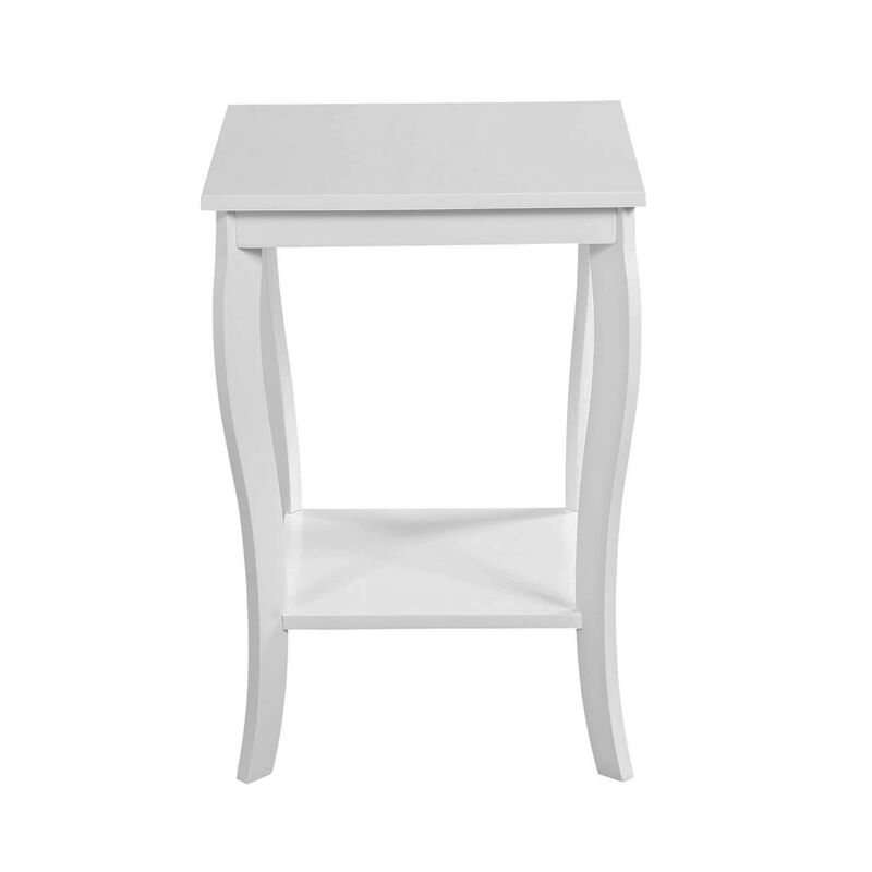 Convenience Concepts American Heritage Square End Table with Shelf, White