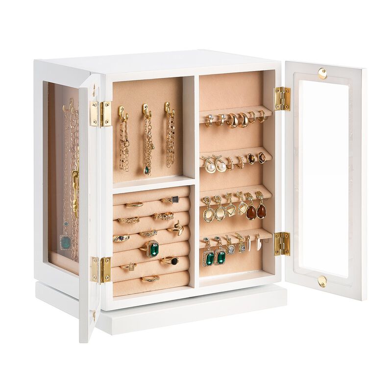 5-Drawer Rotating Jewelry Organizer Box &ndash; Stylish Storage for Necklaces, Rings & Earrings