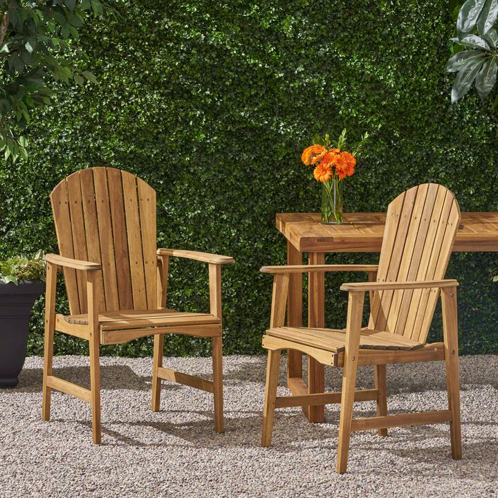 Hivvago Acacia Adirondack Chairs Set of 2 for Patio Dining