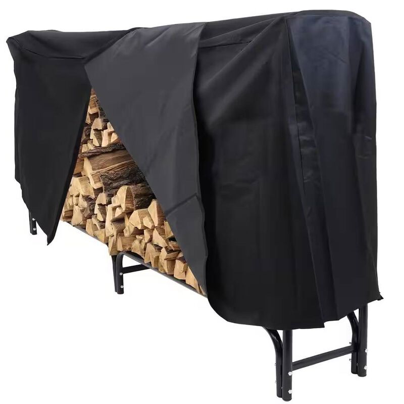 Durable Metal Firewood Rack with Protective Cover for Indoor/Outdoor Use