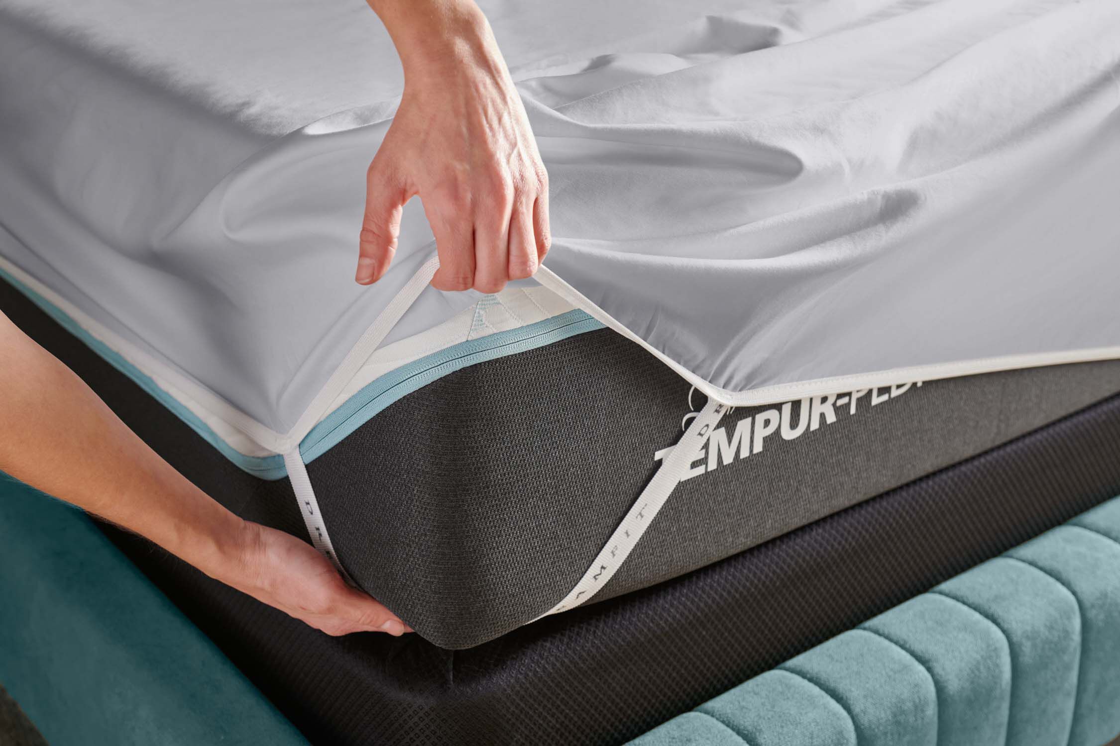 Tempur-Pedic Cotton Calking Cool Gray Sheet Sets