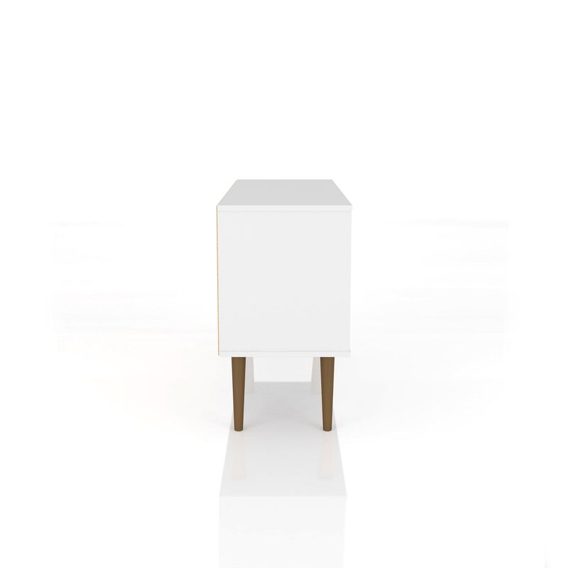 Liberty Small TV Stand in White and Brown Pattern