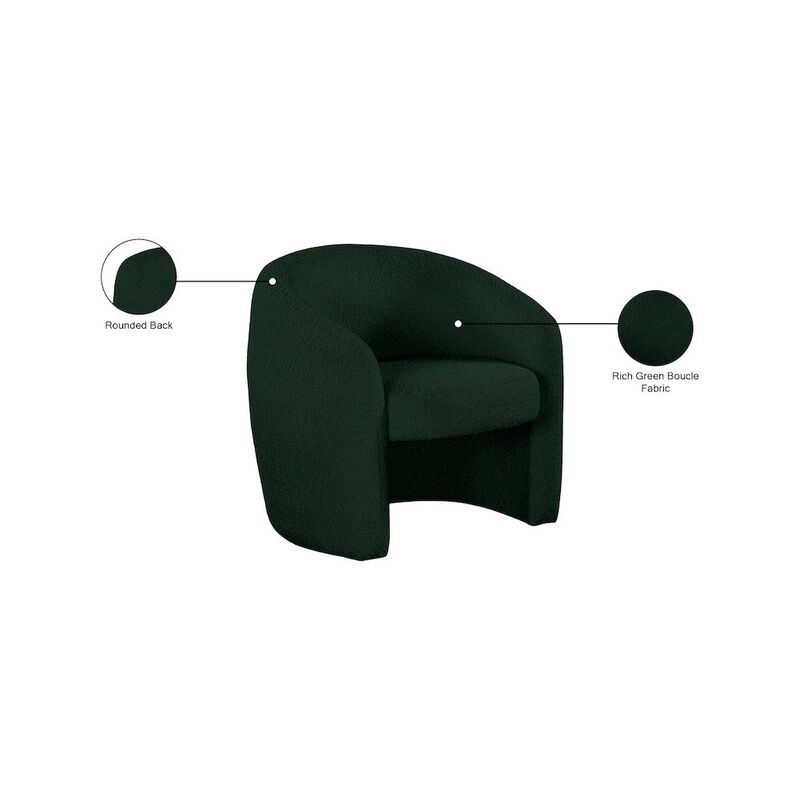 Meridian Furniture Acadia Green Boucle Fabric Accent Chair