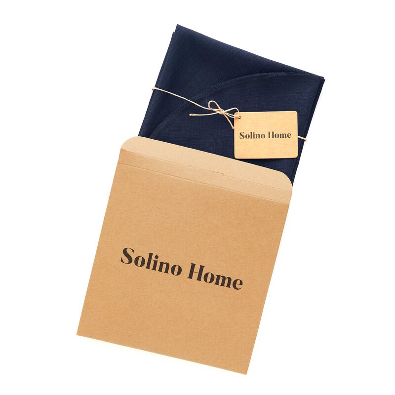 Solino Home Vesta 100% Linen Round Placemats &ndash; Set of 4, 15 in Diameter, Machine Washable, Holiday and Everyday Dining