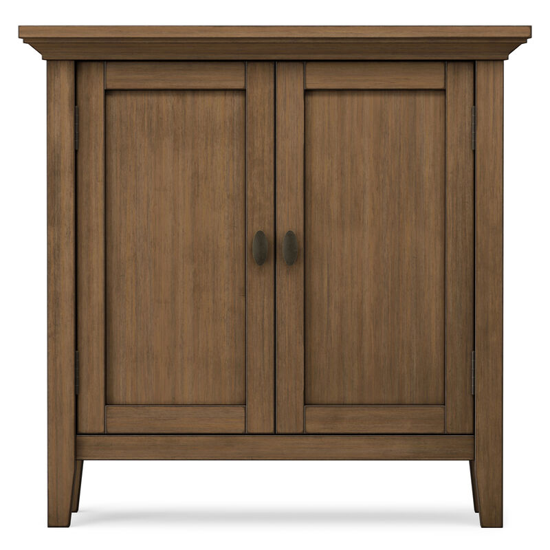 Redmond SOLID WOOD 32 inch Wide Transitional Low Storage Cabinet in Rustic Natural Aged Brown image number 3
